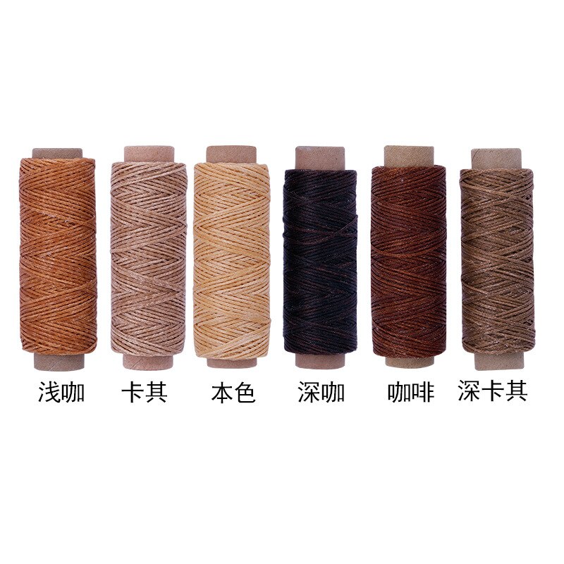 Jiwuo Durable 1mm Leather Waxed Thread Cord for DIY Handicraft Tool Hand Stitching Thread Flat Waxed Leather Sewing Thread Line