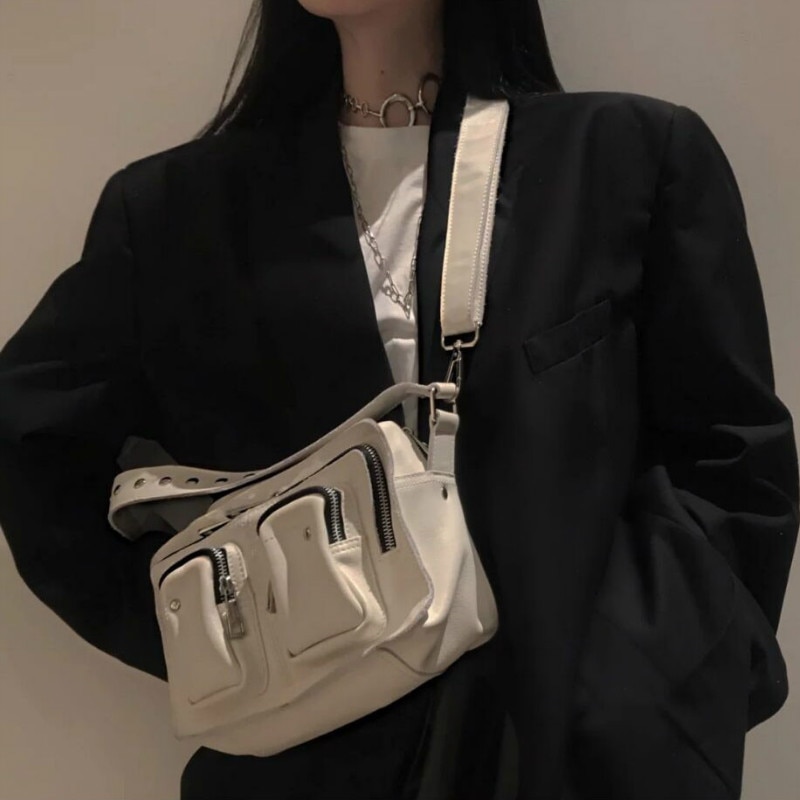 Vrouwen Borst Bag Schoudertassen Zwart Messenger Bag Grote Capaciteit Crossbody Tassen Voor Vrouwen Vintage Casual Handtas Retro