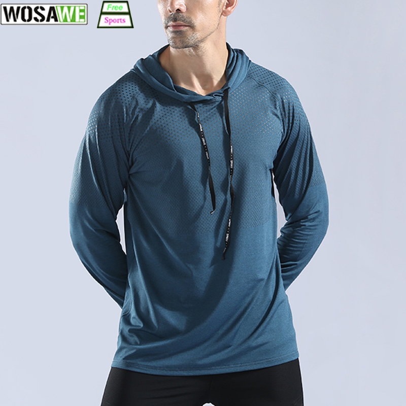 BARBOK Men's Sports Hoodie Sweatshirt T-shirt Long sleeve Quick-drying Elastic Gym Exercise Clothes Running Jogging Sport Wear