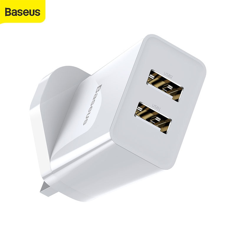 Baseus-cargador de pared USB Dual para móvil, Mini cargador de viaje portátil, con enchufe USB, para iPhone y Huawei