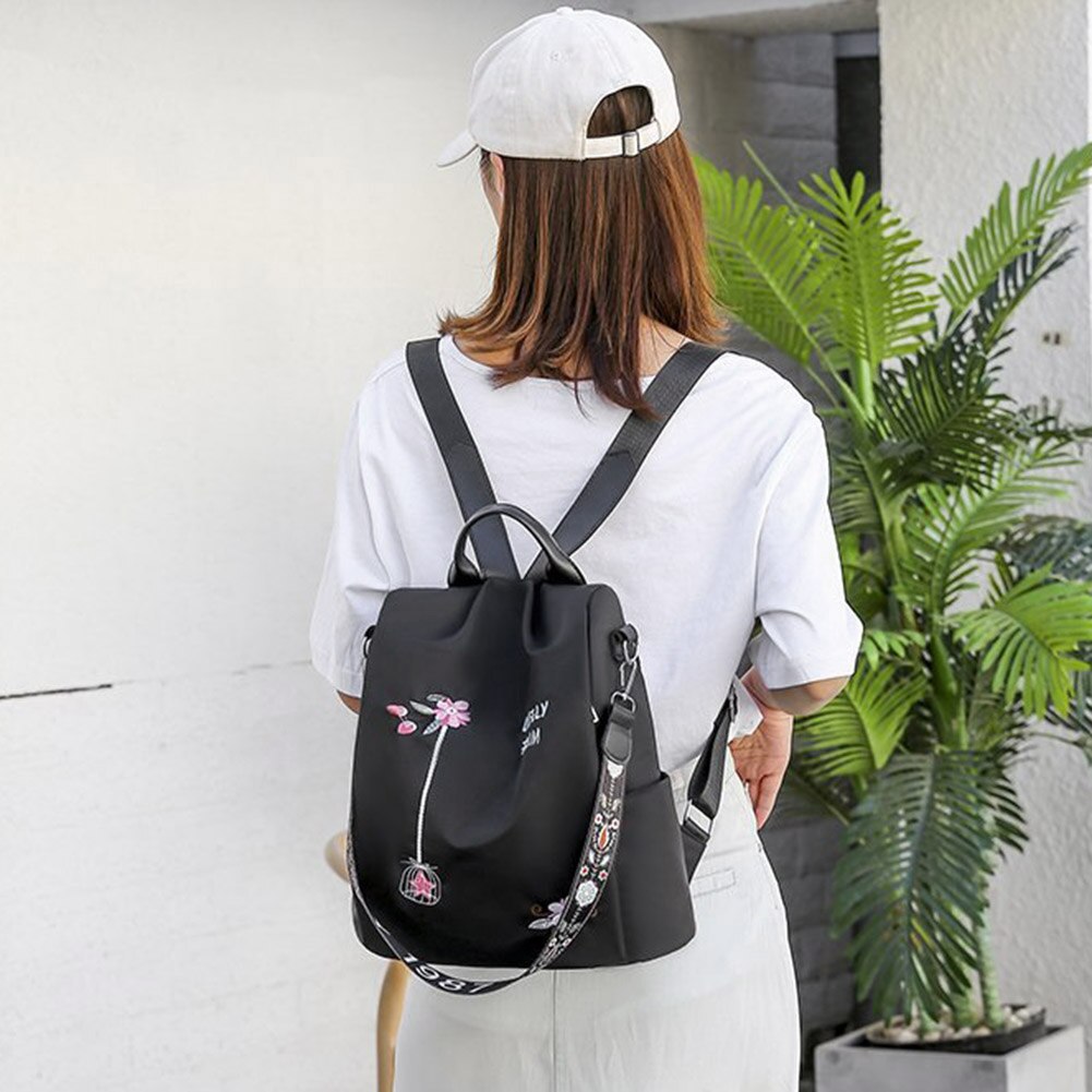 draussen Einkaufen Mithelfer Liefert Frauen Rucksack Blume Stickerei Schulter Schule Taschen Anti-diebstahl Reise Bagpack