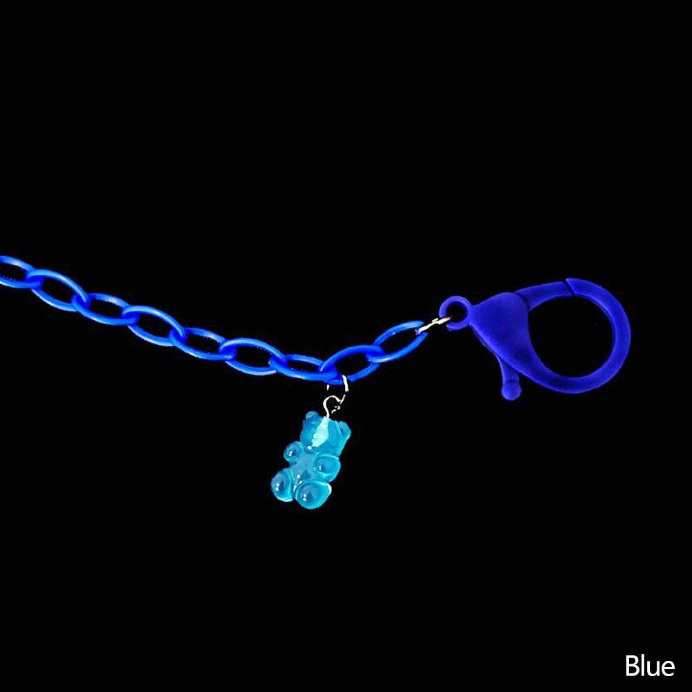 Candy Beer Handgemaakte Regenboog Kralen Vrouwen Girl Candy Kleur Kralen Masker Ketting Met Glazen Lanyard Anti-verloren Anti-strike: 03