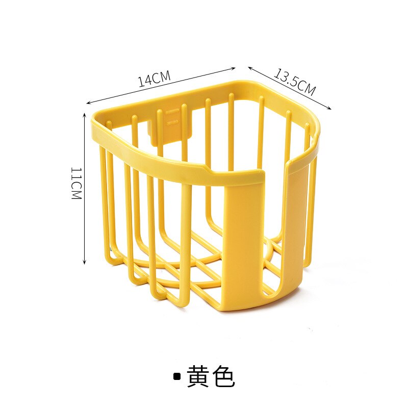 Estante de papel higiénico para baño, organizador adhesivo sin pulir, rollo de gran capacidad, soporte de extracción de papel, Rollo sin perforación: Amarillo