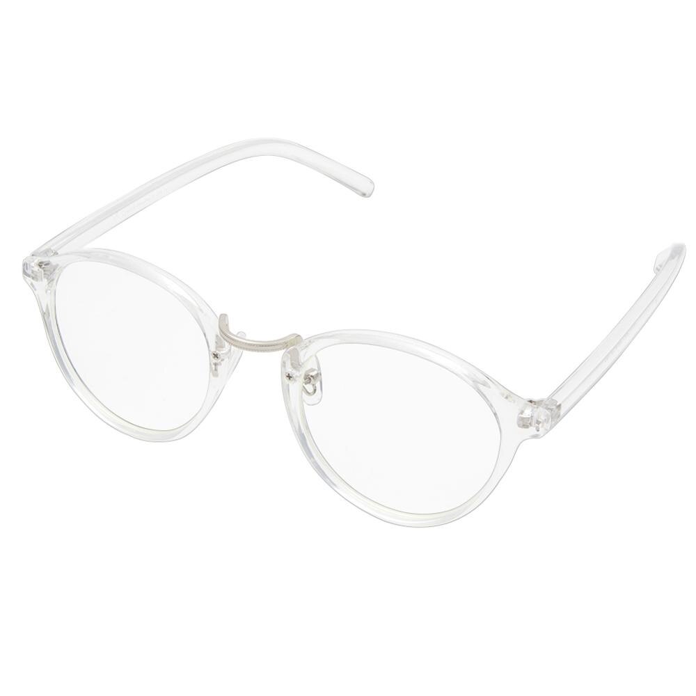 Cyxus, gafas de ordenador con bloqueo de luz azul para Anti UV y ojo, gafas coreanas con montura redonda, cristales transparentes para mujeres y hombres, gafas 8065: Transparent