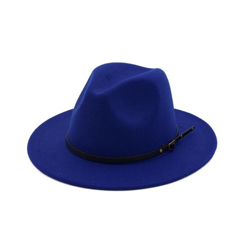 Uldfilt fedora hat kasket bred kant med bælte damer trilby chapeu feminino hat kvinder mænd jazz kirke gudfar sombrero kasketter  h3