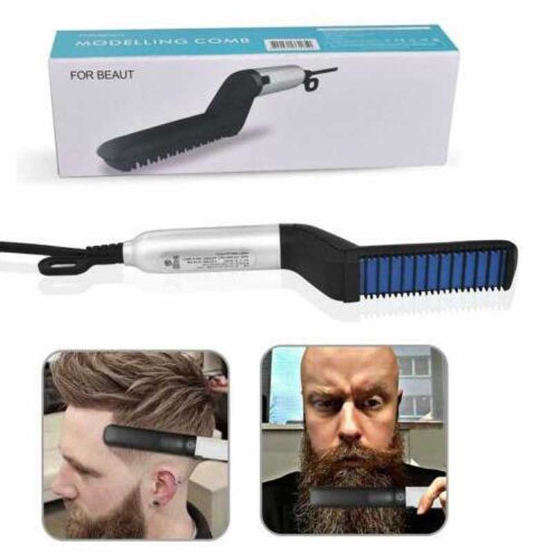 Multifuncional pente de cabelo escova barba alisador de cabelo endireitar pente modelador de cabelo rápido modelador de cabelo para homem
