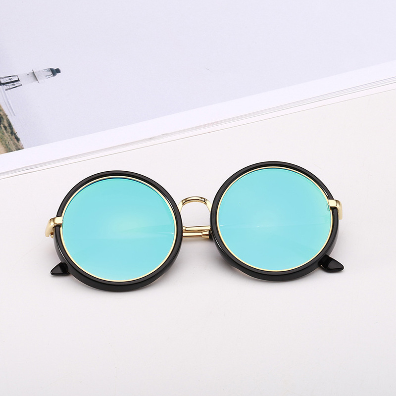 Zilead børn rundt stel solbrillemærke baby drenge piger sød solbrille metalplade retro vintage solbriller til børn: 7
