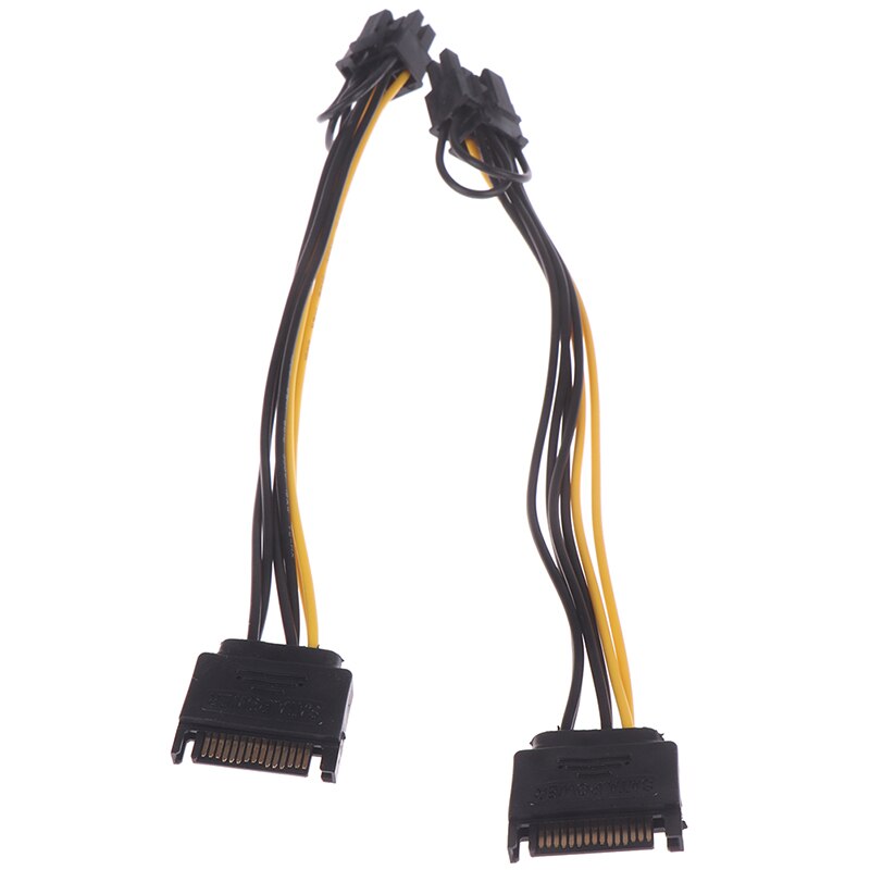 1pc 15pin SATA Male to 8pin(6+2) PCI-E Power Supply Cable 20cm SATA Cable 15-pin to 8 pin cable Wire for Graphic Card