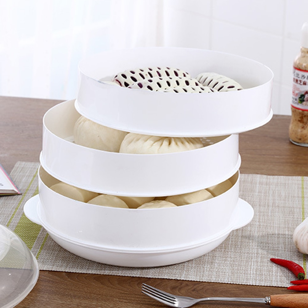 Vaporera para microondas sin BPA, cestas para cocinar al vapor, verduras, pescado, mariscos, redonda, vaporera de un solo/doble nivel