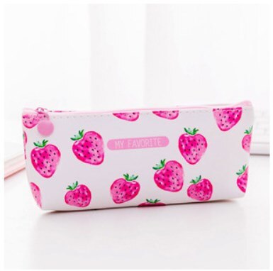1pc novo fresco morango lápis caso kawaii caneta saco de papelaria armazenamento organizador saco meninos & meninas lápis caso para material escolar: nxStrawberry