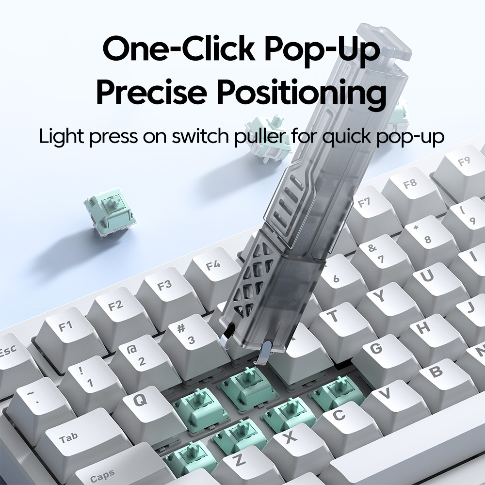 Ściągacz robić przełączników i keycapów 2 w 1, narzędzie robić czyszczenia przełączników klawiatury mechanicznej i klawiatury gamingowej.