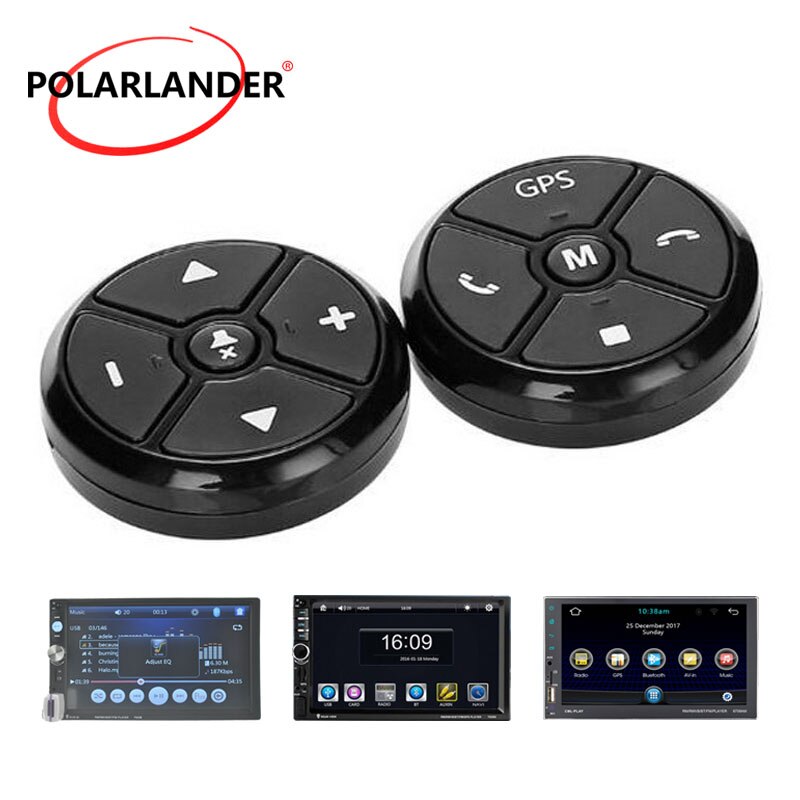 Universal Car Steering Wheel Control Key Music Wireless DVD Radio Remote Control GPS Navigation Buttons Black For Stereo Player
