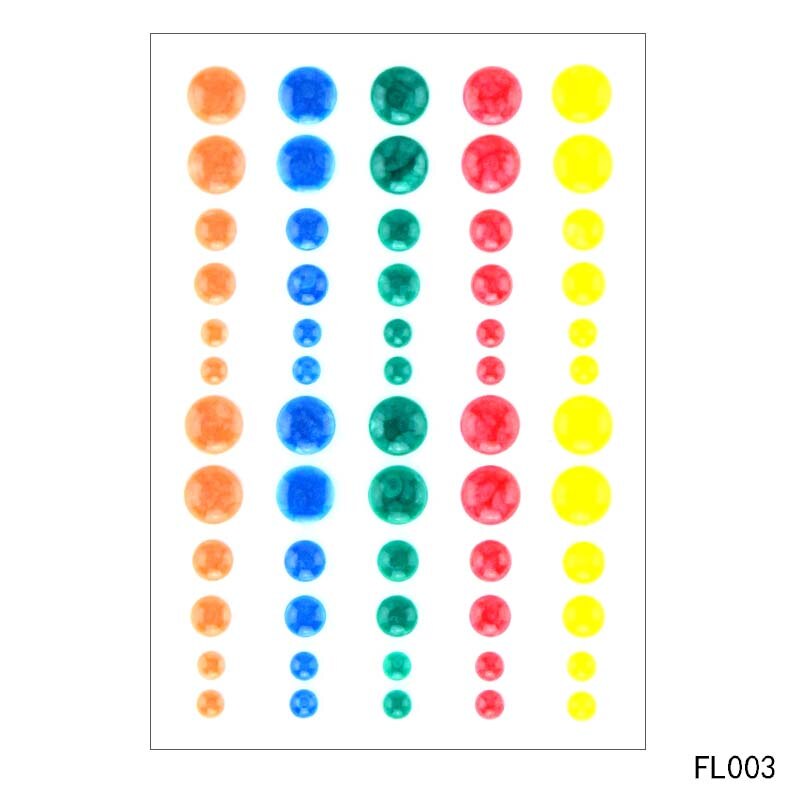Daboxibo colorido circular auto-adesivo esmalte pontos resina adesivo para scrapbooking/diy artesanato/cartão que faz a decoração: FL-003