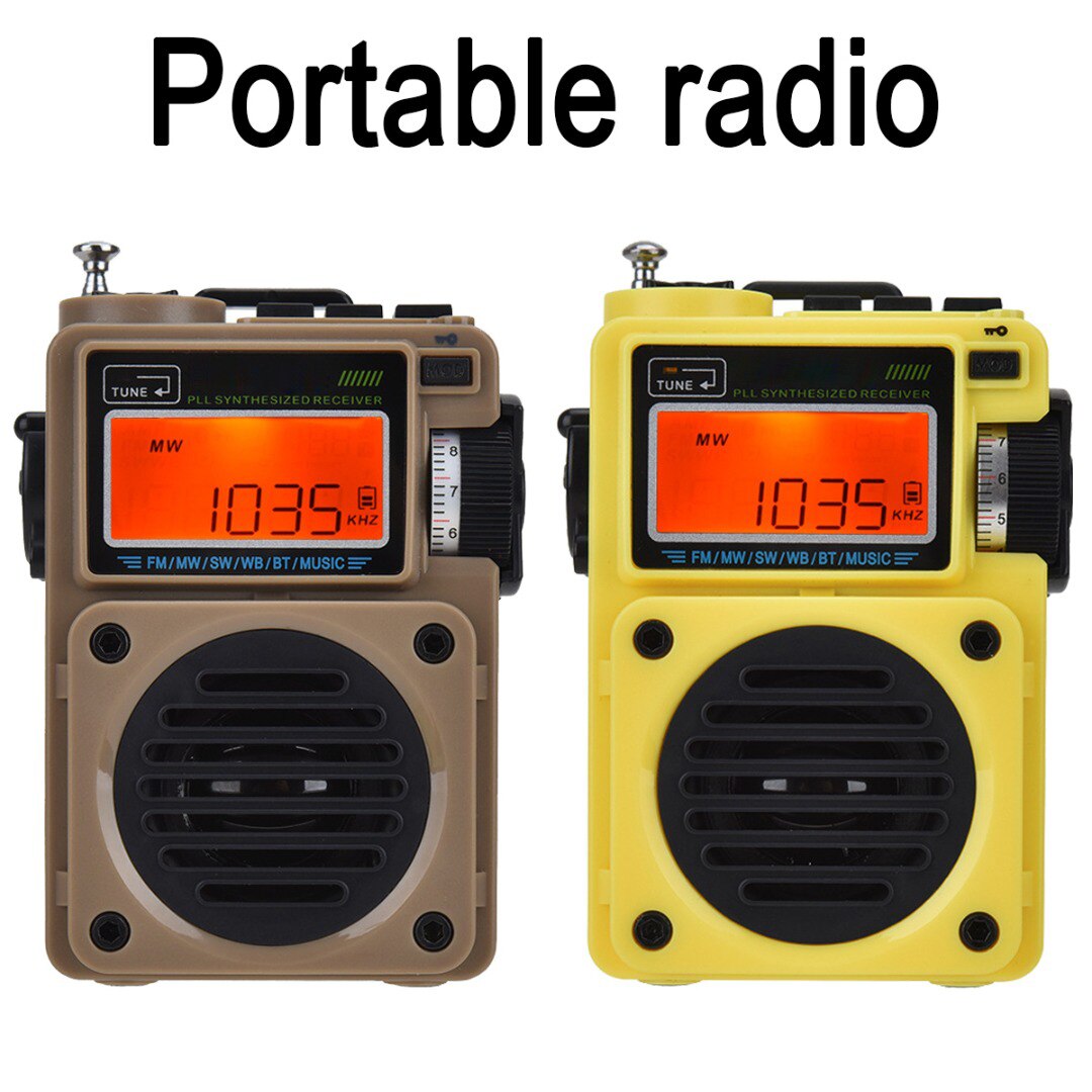 1pc HRD-701 Digital MP3 Player Recorder Full Band Radio AM FM SW Stereo Speaker Receiver TF Card Music Player Support Snooze
