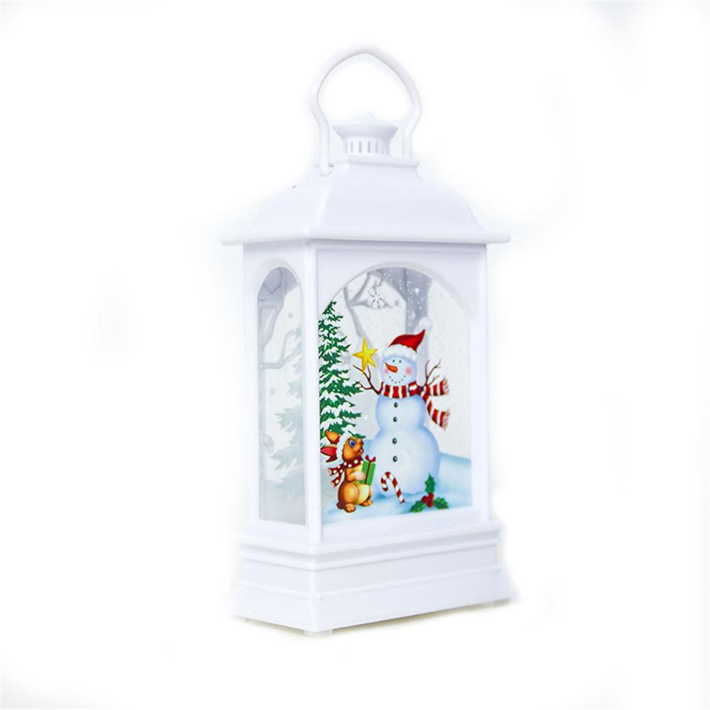 Bærbar julelampedekoration førte lanterner dekorativ lampe til juletræspynt   #4w: Hvid