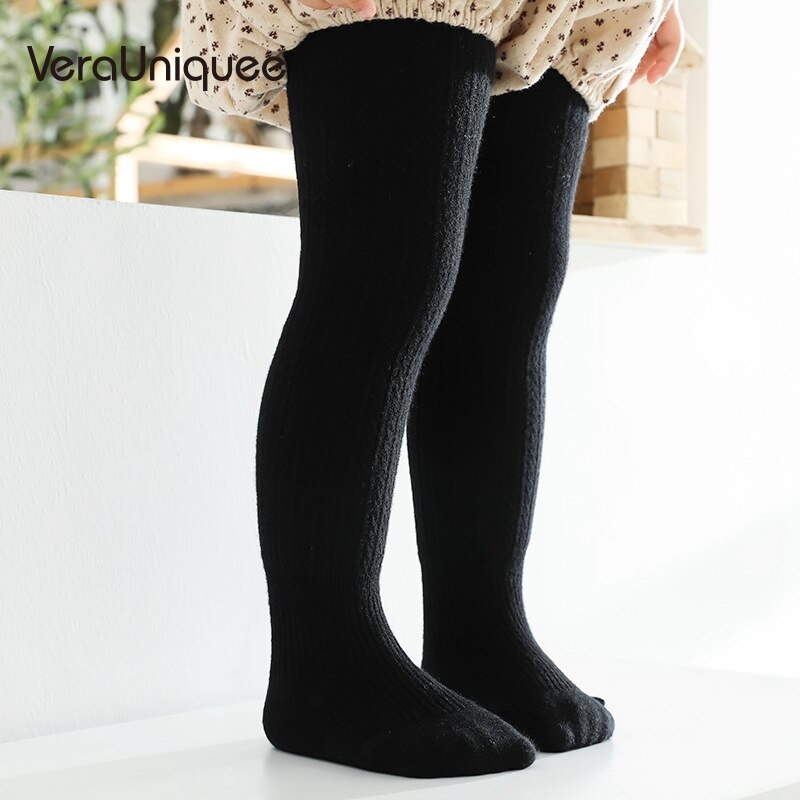Veraiquee skarpetki dziecięce maluch zima ciepły Meisjes Kleding rajstopy bawełniane skarpetki kreskówka dzianiny rajstopy skarpety dziecięce: Socks 2