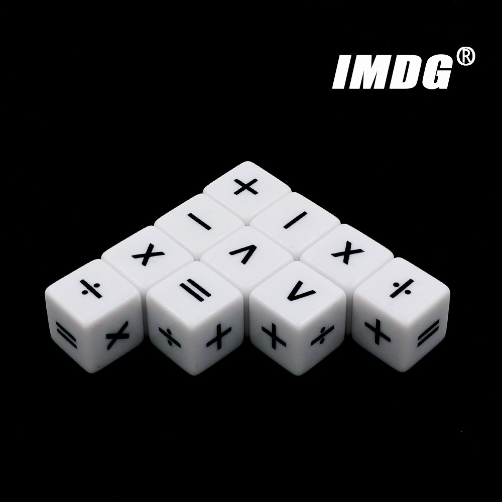 Herramienta de enseñanza auxiliar, símbolo de dados de fracción acrílica, agregar restar, multiplicar, dividir, aritmética, cubo matemático, 10 unids/paquete