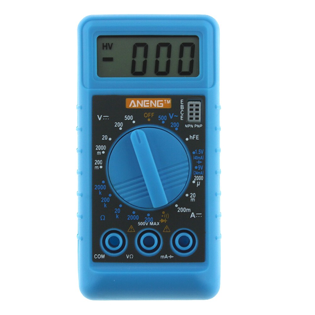 DT9205 LCD Digital Multimeter Voltmeter 1999 Backlight AC/DC Ammeter Voltmeter Ohm Tester Meter Current Capacitance Tester: Blue