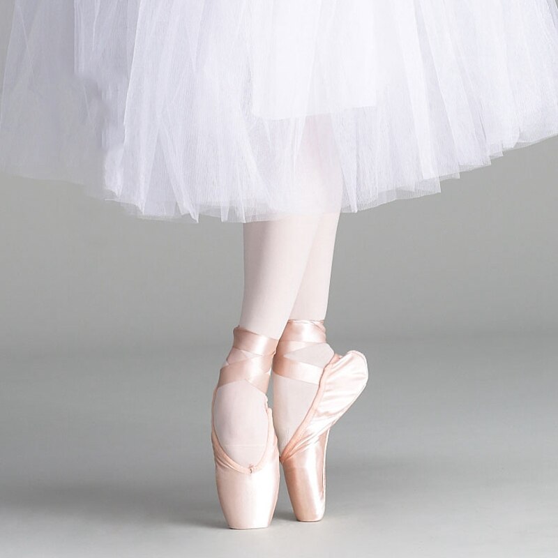 Ballet Pointe Schoenen Bandage Ballet Dansschoenen Meisje Vrouw Professionele Satijn Dansschoenen Met Sponge-22.5Cm