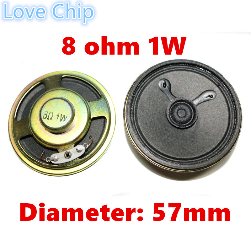 2 uds Mini altavoz ultrafino Original 16 ohmios 8 ohmios 0,5/1/2 vatios 0,5 W 1W 2W 3W 8R diámetro 50MM 57MM 66MM 77MM altavoz: Caqui