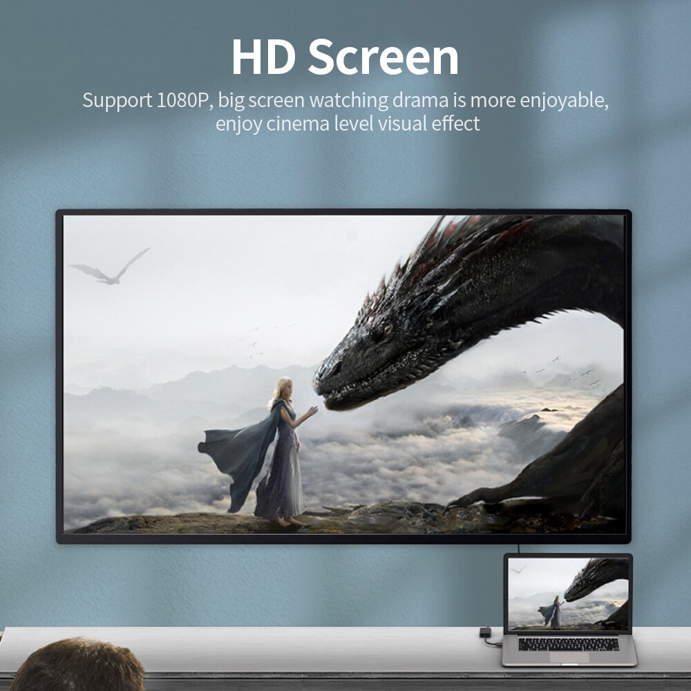 Wireless Display Adapter, Wireless HDMI Display Dongle Adapter, 1080P Screen Mirroring Adapter Screen Cast Device for Live Streaming of Phones