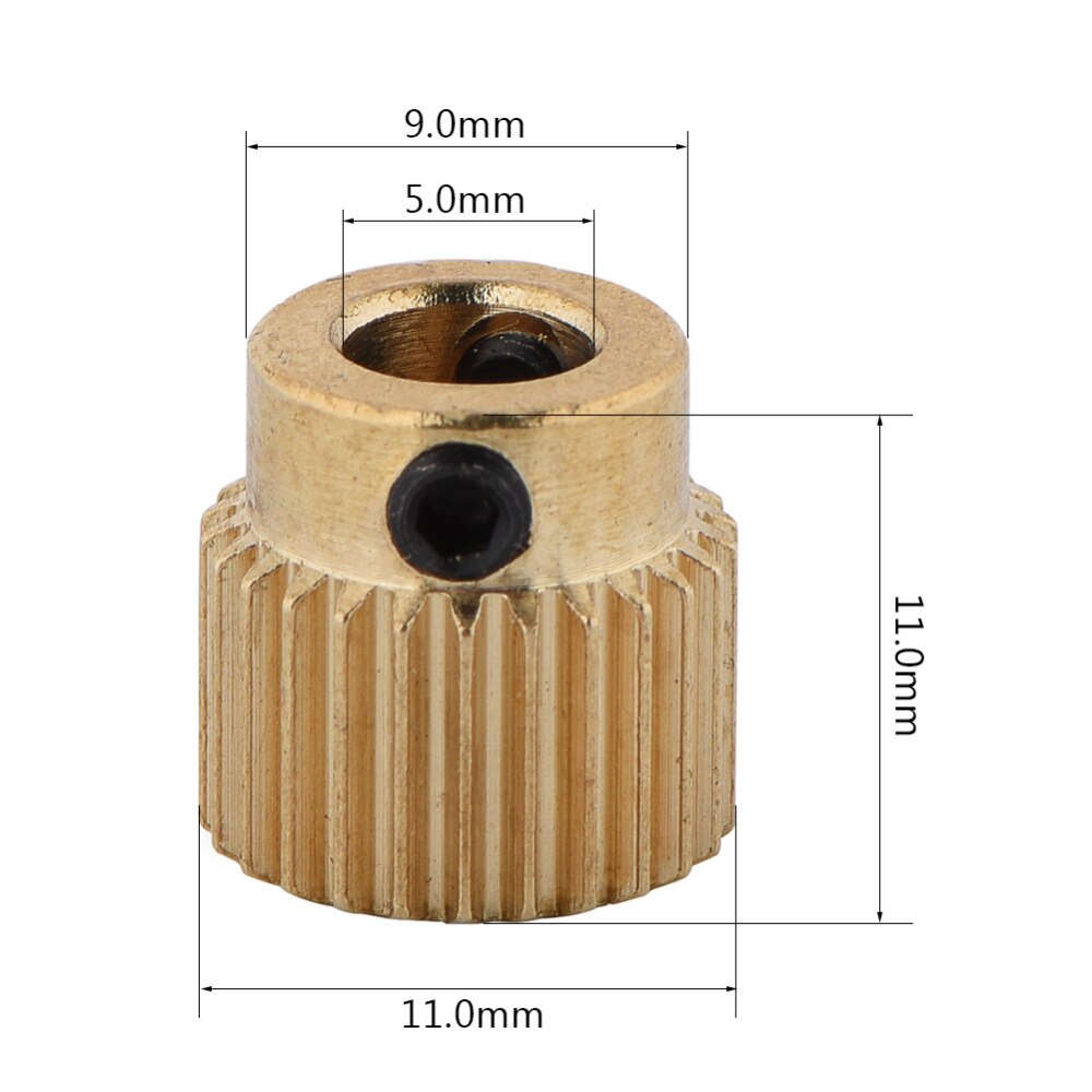 10Pcs Messing Drive Gear Voor MK7 MK8 Extruder 26/ 40 Tanden 3D Printer Accessoires Extruder Wiel drive Gear Extruder