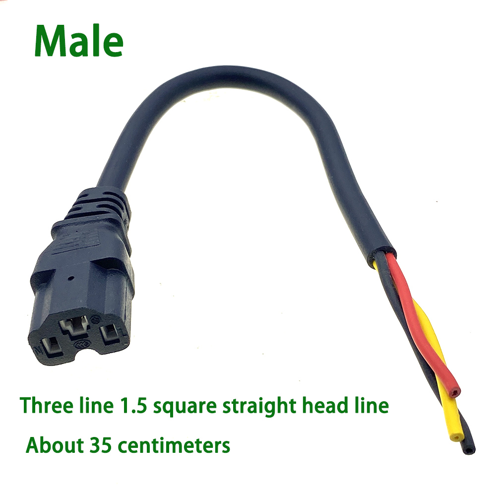 E-bike Battery Charging Plug Three Vertical Charging Socket with Cable Wire Connector for Electric Vehicle 72V 10A Connector: Dark Grey / 20-29Pcs