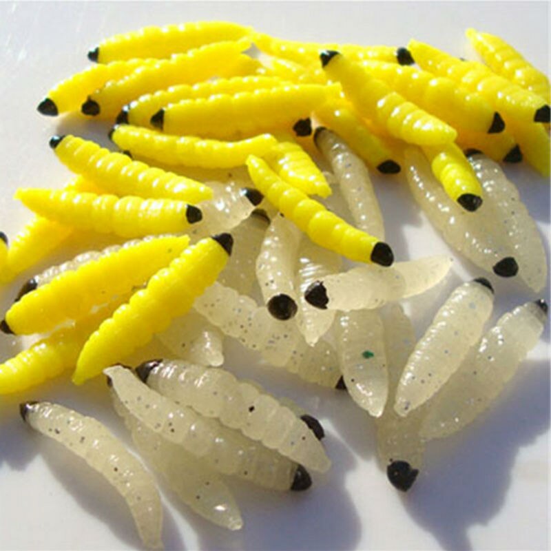 30pz Molle della Gomma di silicone vermi pesca adescare Artificiale larva larva Verme Carpa Esche Da Pesca per il Fiume Lago accessori per la Pesca: misto