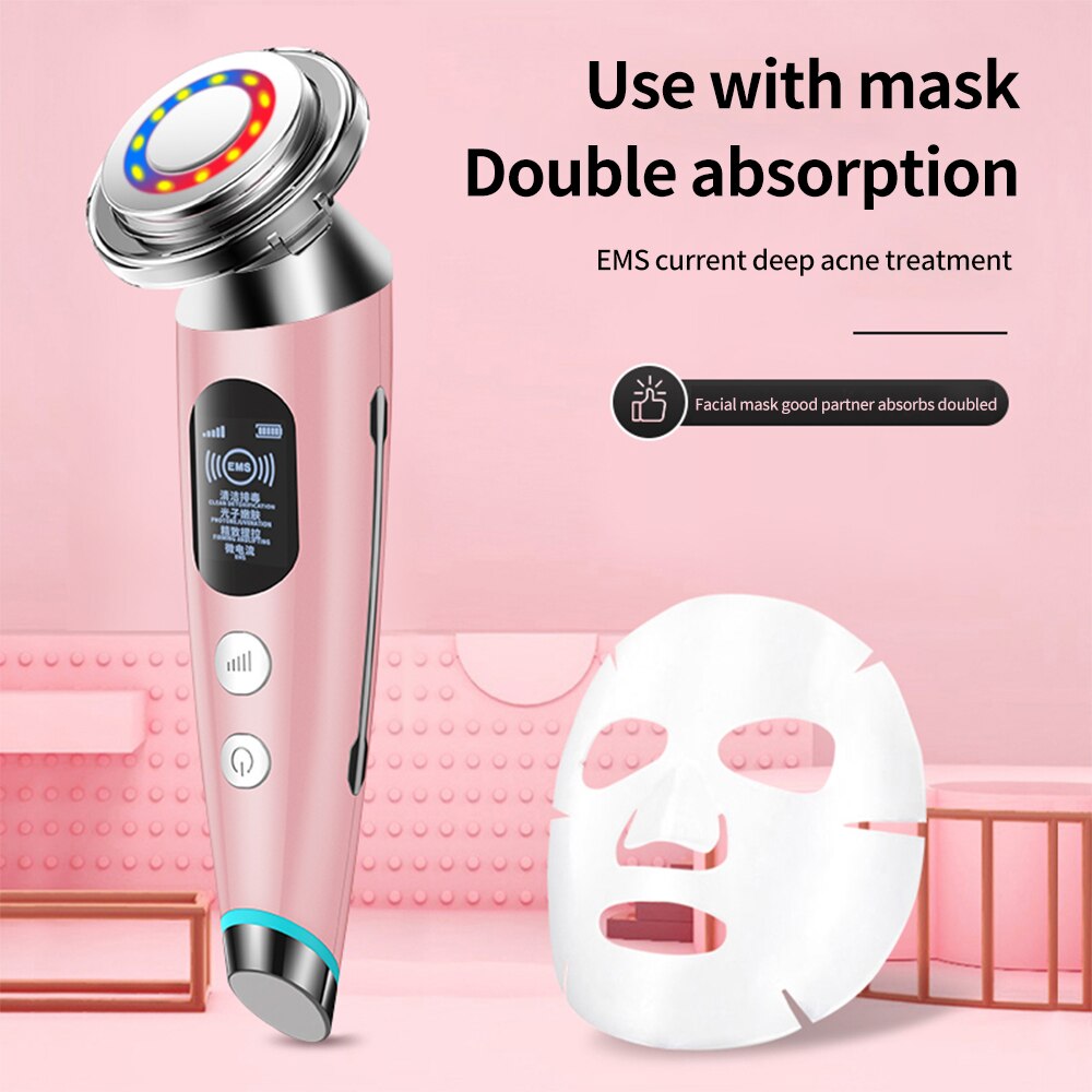 EMS V Face Shaper Lifting Facial Massager Double Chin Reducer LED Mesotherapy Radio Frequency Skin Tightening Wrinkle Removal