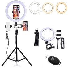 LED Ring Light with Bluetooth 10''/6'' Dimmable Kit 3200-5600K 55CM Tripod for Tik Tok Vlog Video Shooting Portrait
