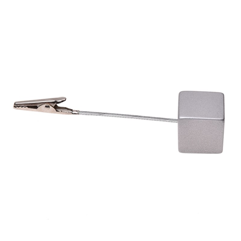 Korthållare fyrkantig memohållare kortklämma foto kontorshållare not  - 10 stycken (silver)