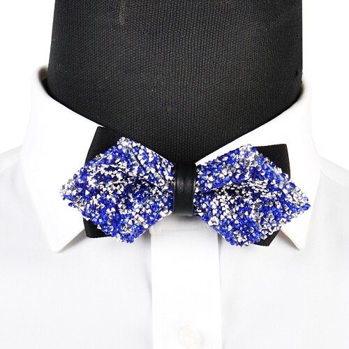 PYJTRL Luxury Diamond Bow Tie Glitter Crystal Rhinestone Men Tuxedo Bow Tie Triangle Adjustable for Wedding Party: Type 54261