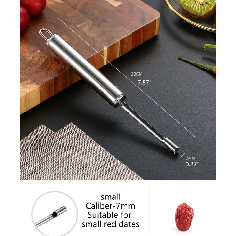 Poignée dénoyauteuse de Fruits Corer lame dentelée tranchante outil de suppression de noyau de poire Gadget D0LD
