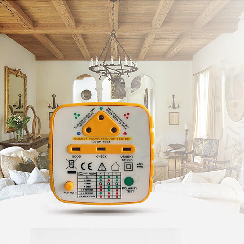 European standard power socketDigital Display Socket Tester Power Socket Wiring Detection Wall Plug Breaker Test Socket Detector