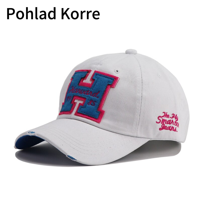 Mode Katoen H Borduren Cap Vrouwen Baseball Caps Hoeden Mannen Outdoor Casual Verstelbare Snapback Caps Voor Vrouwen Mannen Hoeden BKB007