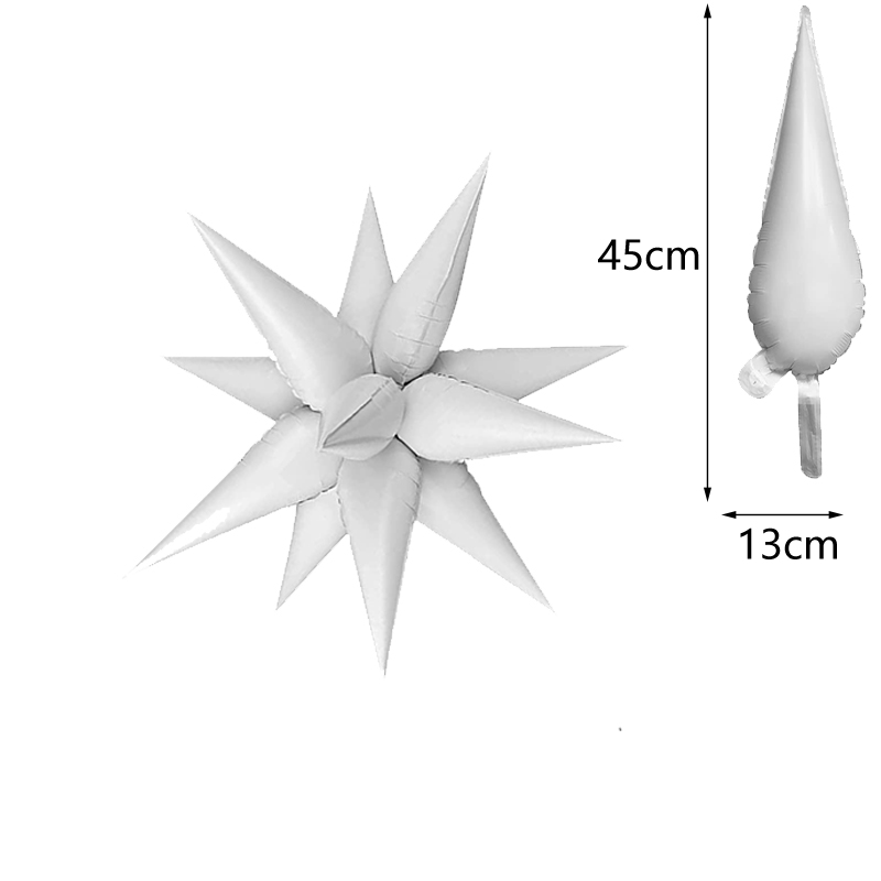 12 / 24 noir or blanc clou ballon explosion étoile Foil ballons pour anniversaire mariage Rock Fête de Noël décoration