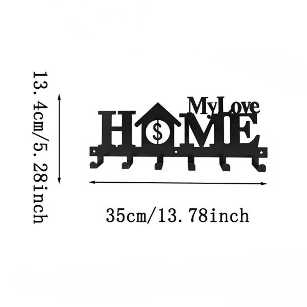 Stijlvolle 1-delige aan de muur gemonteerde Sweet Home-sleutelhouder: houd uw sleutels georganiseerd met deze creatieve voordeursleutelmuurhaak: Sky Blue