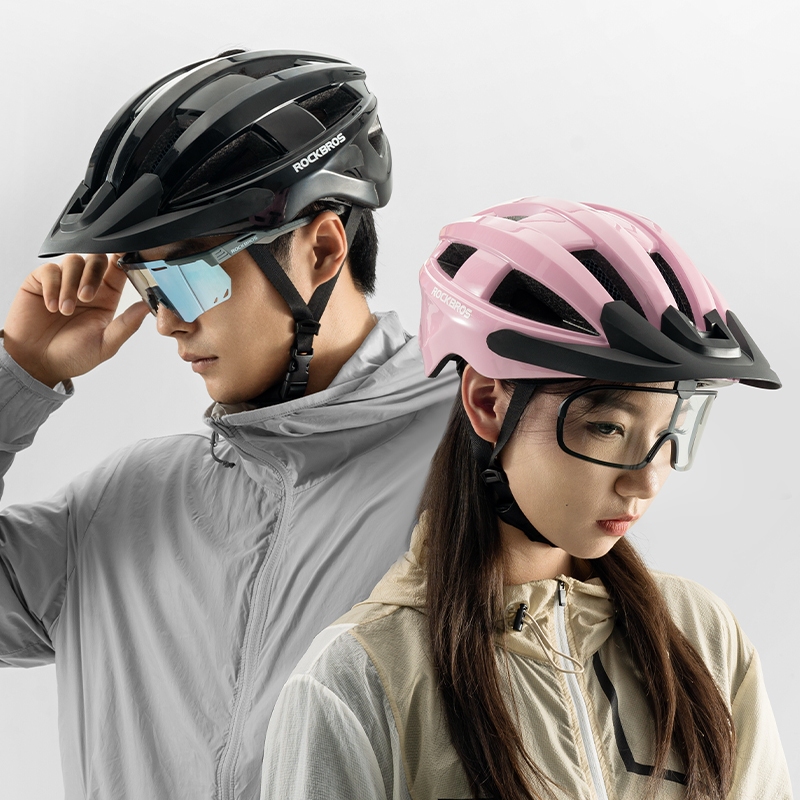 ROCKBROS casco de ciclismo con luz trasera casco de bicicleta con carga tipo C gafas UV400 protección solar fotocromática casco de bicicleta ajustable