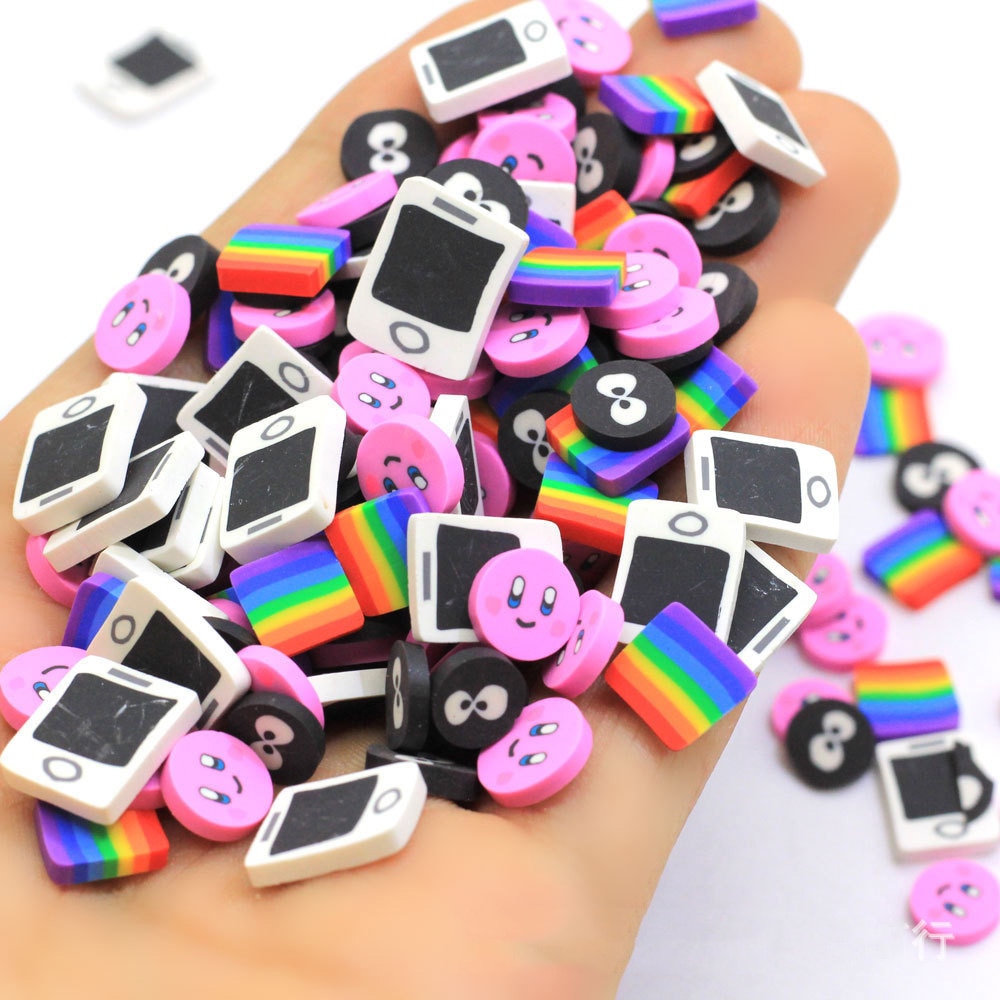 50 gr/los Gemischt 3D Weiche Scheiben Polymer Ton Streusel für Handwerk DIY Karikatur Aufkleber Scrapbooking Für Telefon Deko