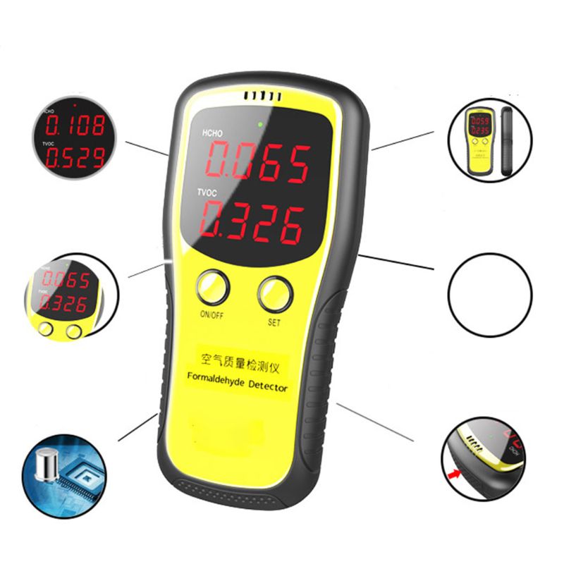 Draagbare LCD Digitale Dioxide Meter CO2 Monitor PM2.5 Luchtkwaliteit Formaldehyde Detector