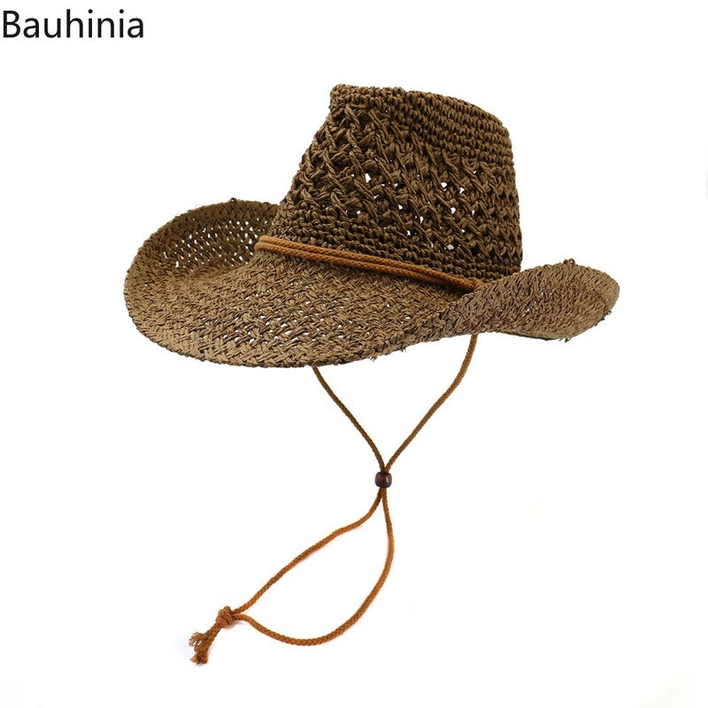 Sommer Sonne Strand Stroh Hütte Frauen Männer Breite Krempe Hüte Handgemachte lässig Westlichen Stil Cowboy Hütte