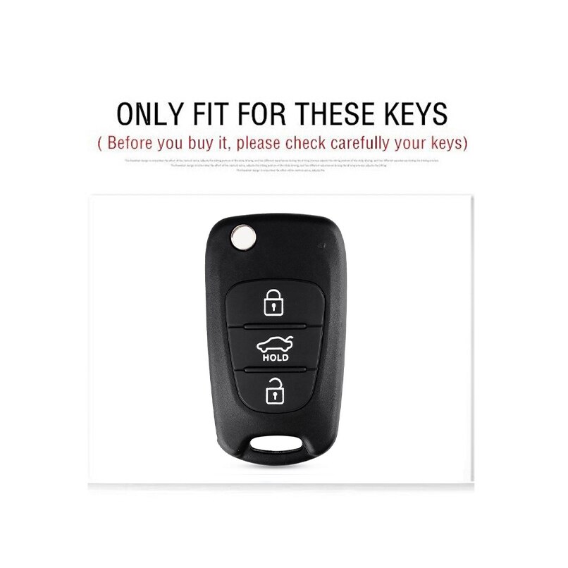 Kolfiber tpu 3- knapps nyckelfodral fjärrkontroll vikbart skal tillbehör för kia ceed picanto sportage för hyundai  i20 i30 ix35
