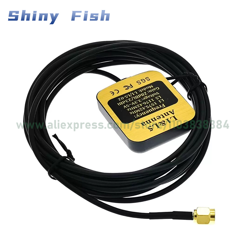 GPS High Gain Antenna GNSS L1 L5 External Car GPS Receiver SMA BNC TNC Magnetic 3m Cable ABS