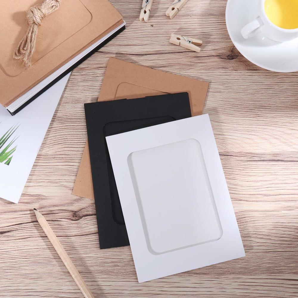Paquete mixto de marcos de fotos con Clips Diy, Papel Kraft de 5 pulgadas, marcos de fotos colgantes de pared, álbum de fotos, decoración del hogar y , 10 Uds.