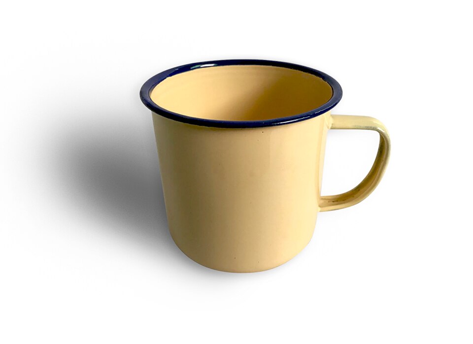 RUIDA Print Coating Enamel Simple Cup Nostalgic Vintage Lover Enamel Drinkware Coffee Cups Tea Cup XO00ZB: yellow