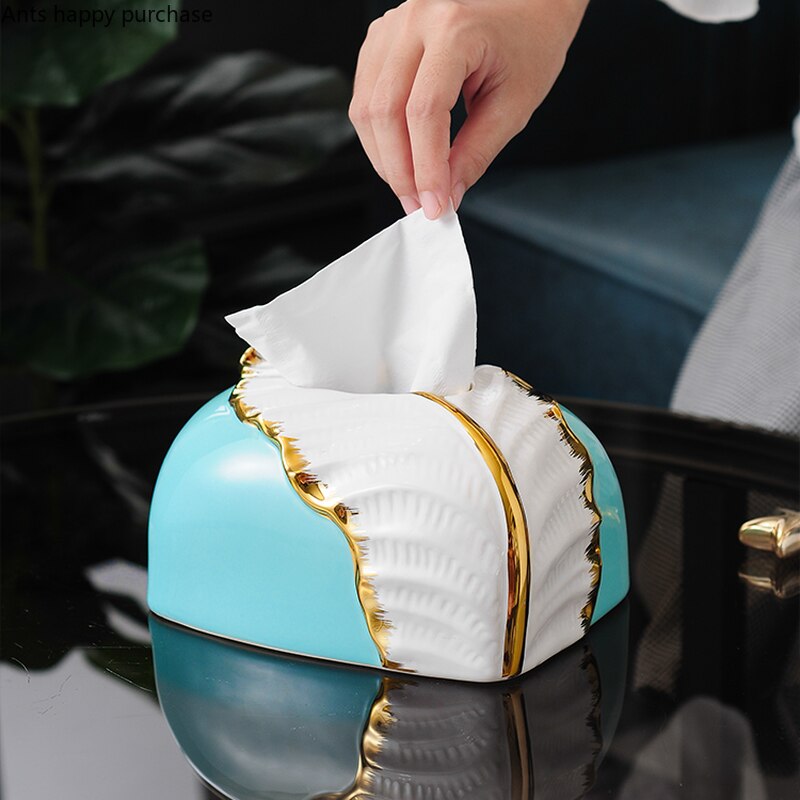 Ceramic Tissue Box Decoration Leaf Tissue Storage Box Home Desktop Decoration Paper Towel Tube Paper Towel Holder Tissue Boxes