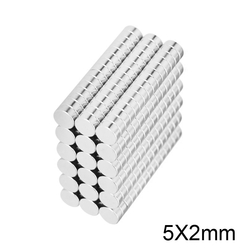 50 ~ 1000Pcs 5X2 Mm Zeldzame Aarde Magneten Diameter 5X2 Mm Kleine Ronde Magneten 5mm X 2 Mm Koelkast Permanente Neodymium Magneten Sterke 5*2 Mm