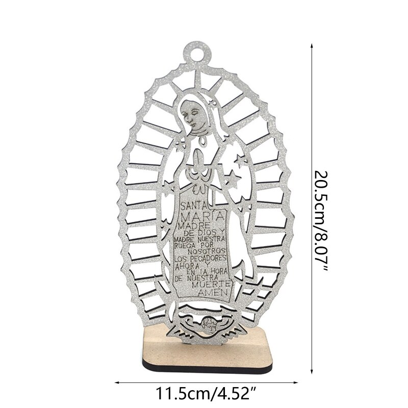 Houten Uitsparingen Guadalupe Opknoping Ornamenten Gebed Aandenken Kerstboom Decor