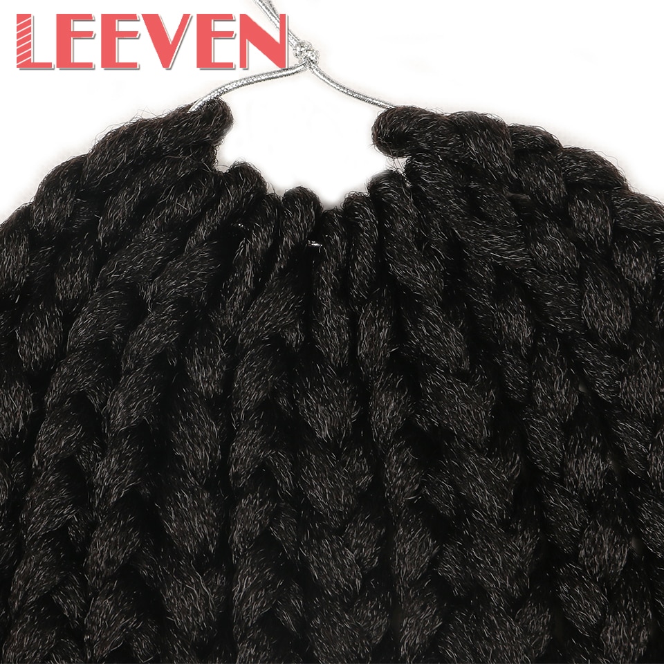 Leeven 3 S Kasten Zöpfe Häkeln haar Synthetische flechten Haar 14 ''12 stränge Schwarz Braun Twist Haar-erweiterungen 6 Stck