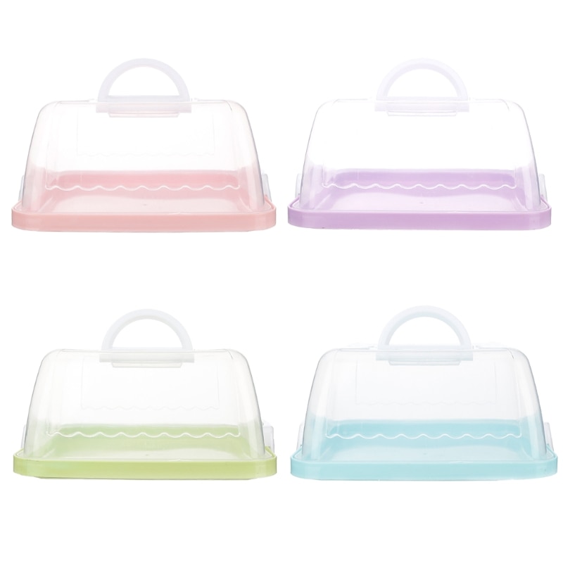 Portable Plastic Square Cake Box Cupcake Dessert Container Case Handheld Carrier 53CB